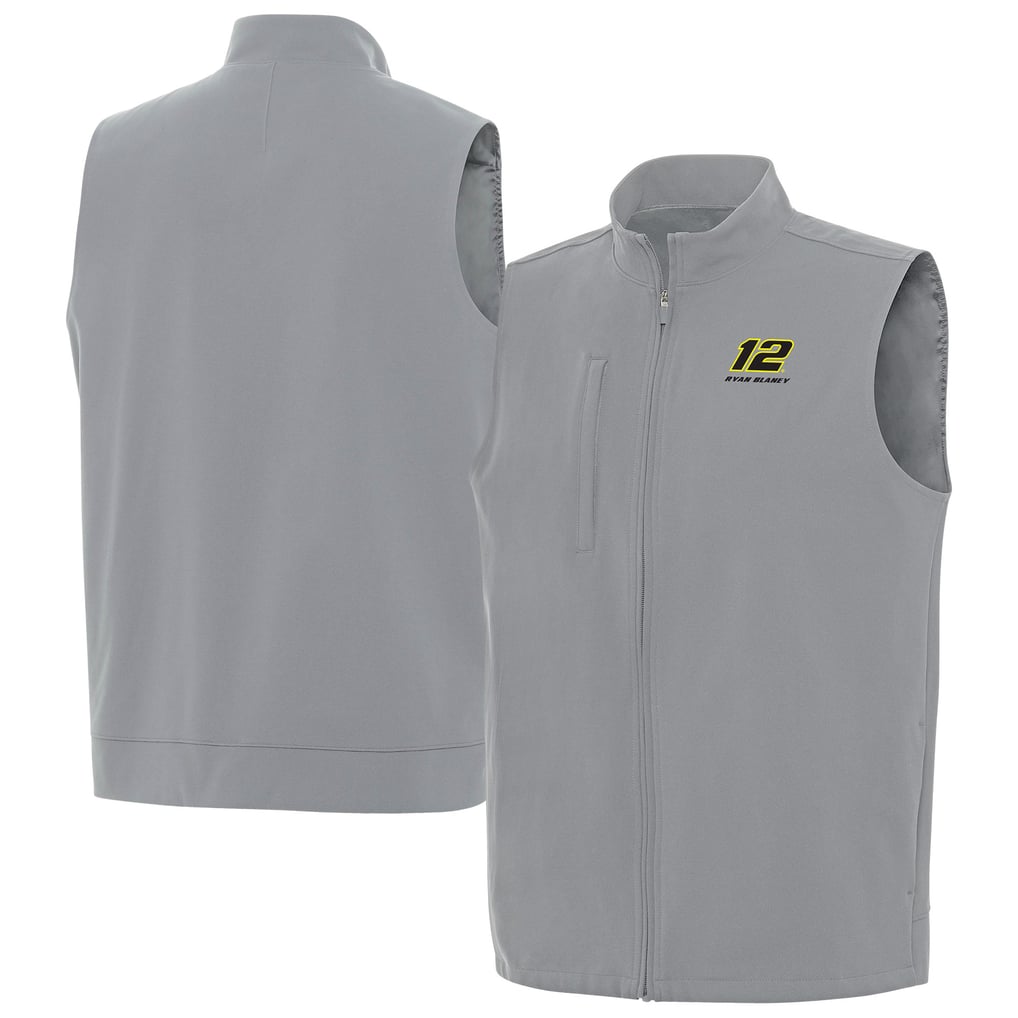  Ryan Blaney Antigua Regard Full-Zip Vest - Gray